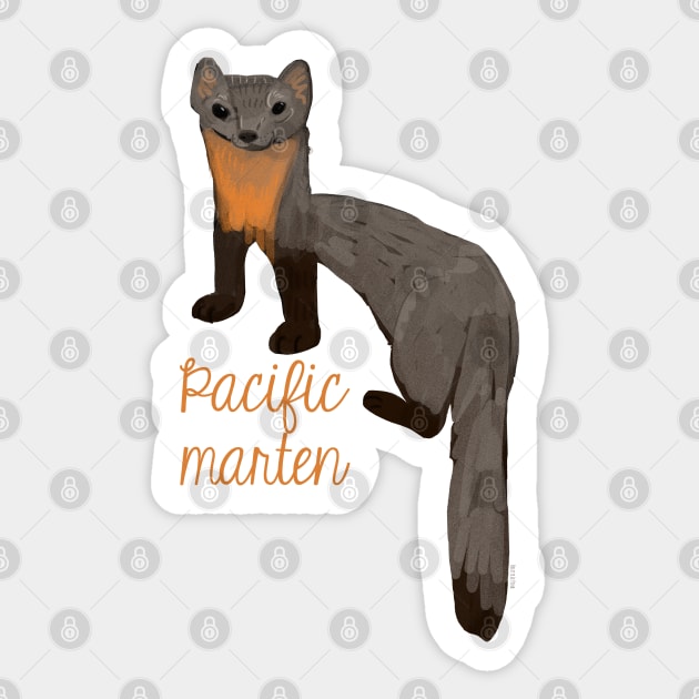 Pacific marten Sticker by belettelepink